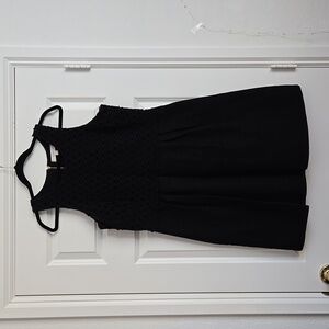 LOFT Black Textured Mini Dress